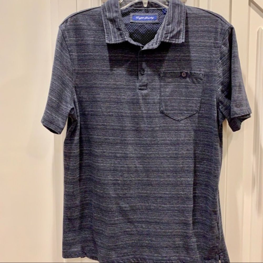 English Laundry Blue Gray Knit Polo Shirt M‎